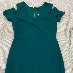 Express Green Cut Out Sleeve sheath Dress